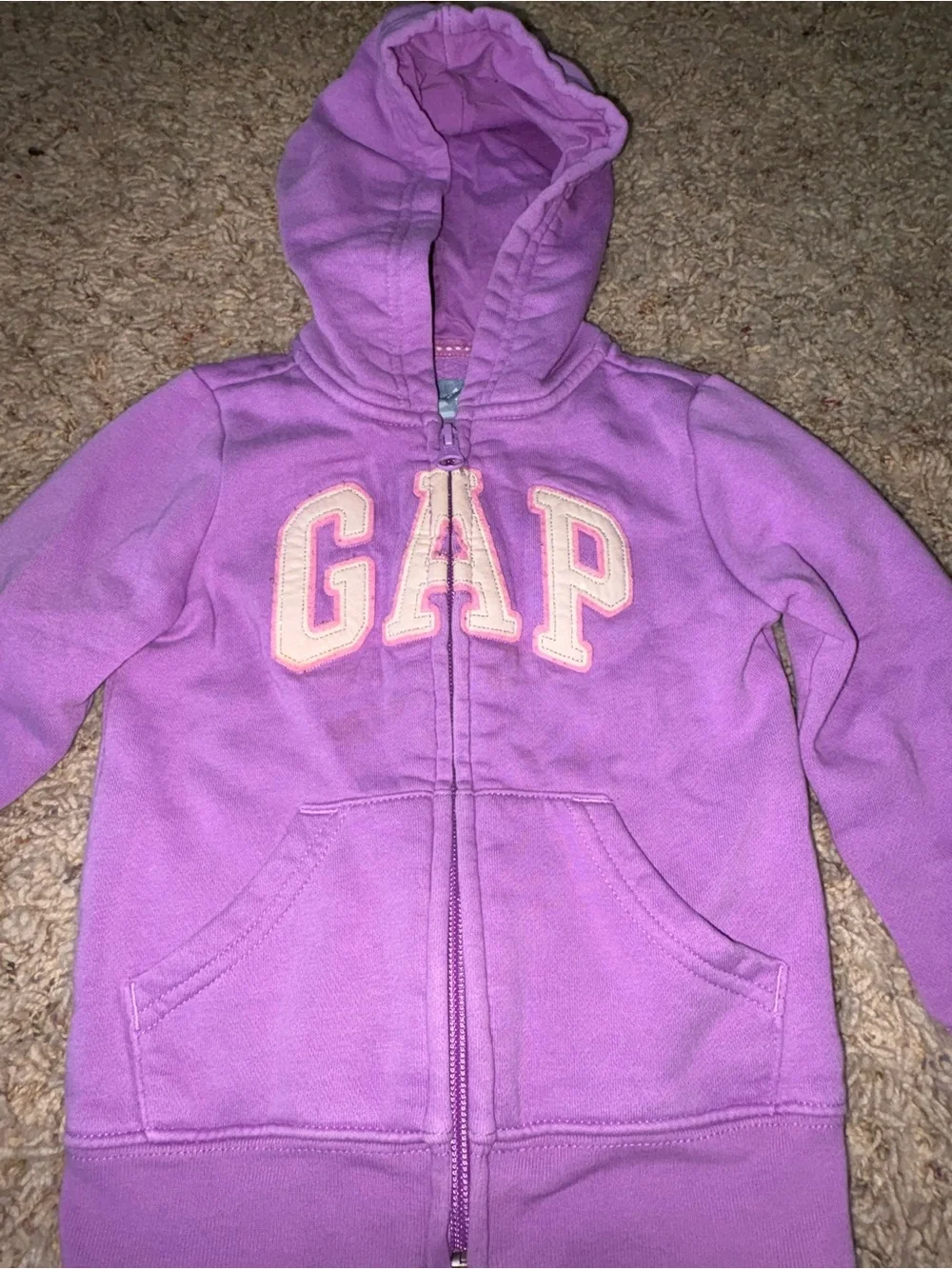 GAP Girls Lavender Zip-Up Hoodie with Logo